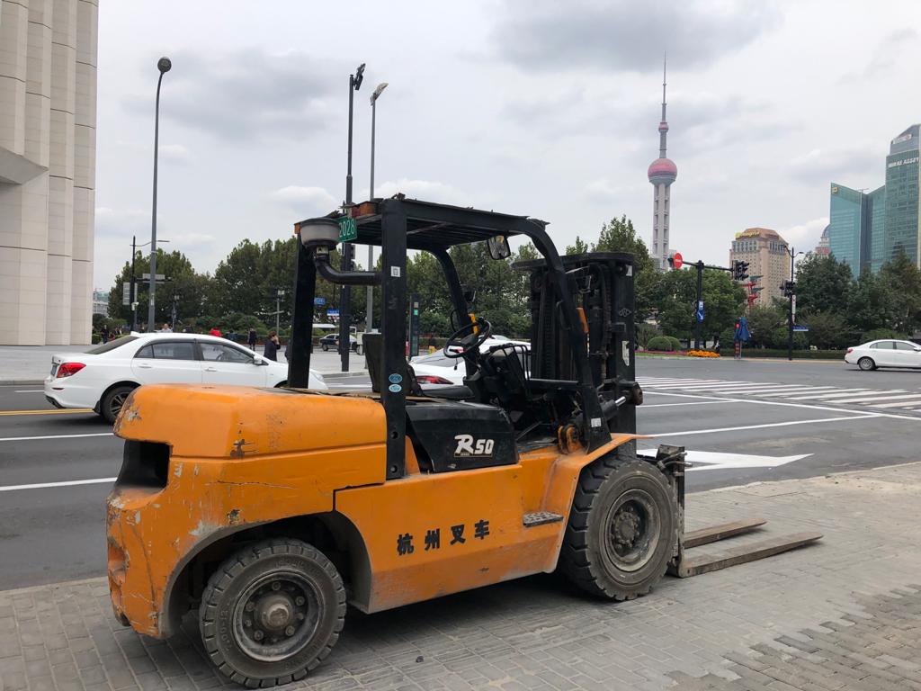 yellow forklift